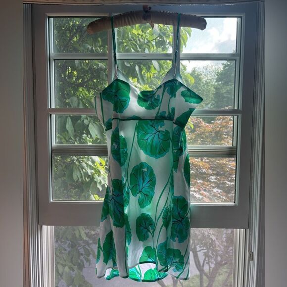 Diane Von Furstenberg Green Leaf Slip Dress - Picture 10 of 11